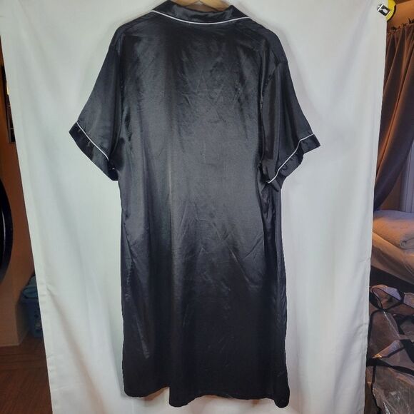 Classic Black Satin Feel Nightshirt - Picture 7 of 13